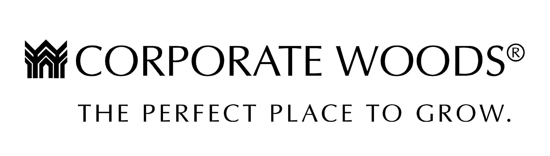 Corporate Woods" logo with tagline "The Perfect Place to Grow.